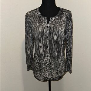 -Joseph A Black and White Buttoned Cardigan